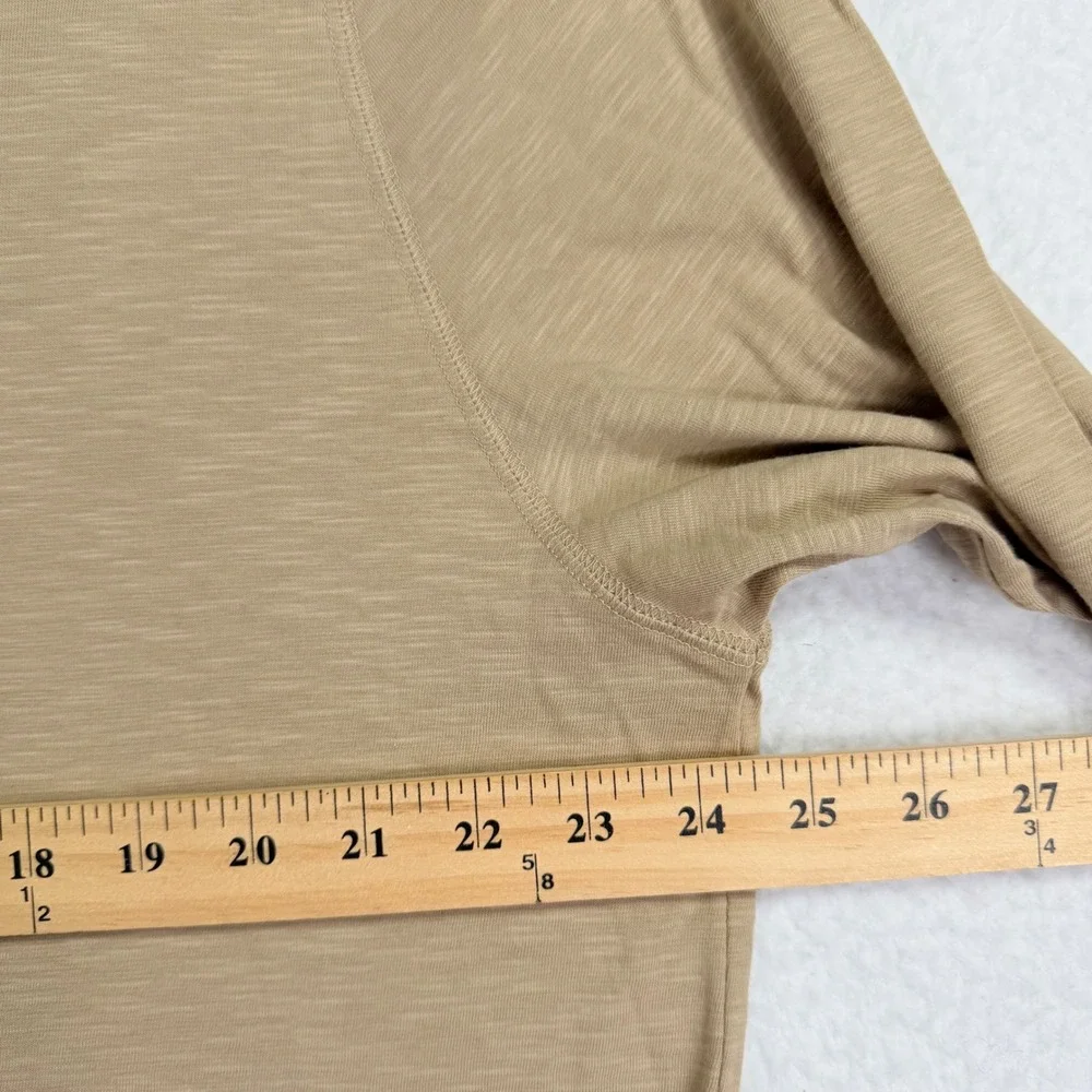 Banana Republic Long Sleeve T-Shirt Mens XL Tan Slub Cotton Crew Neck